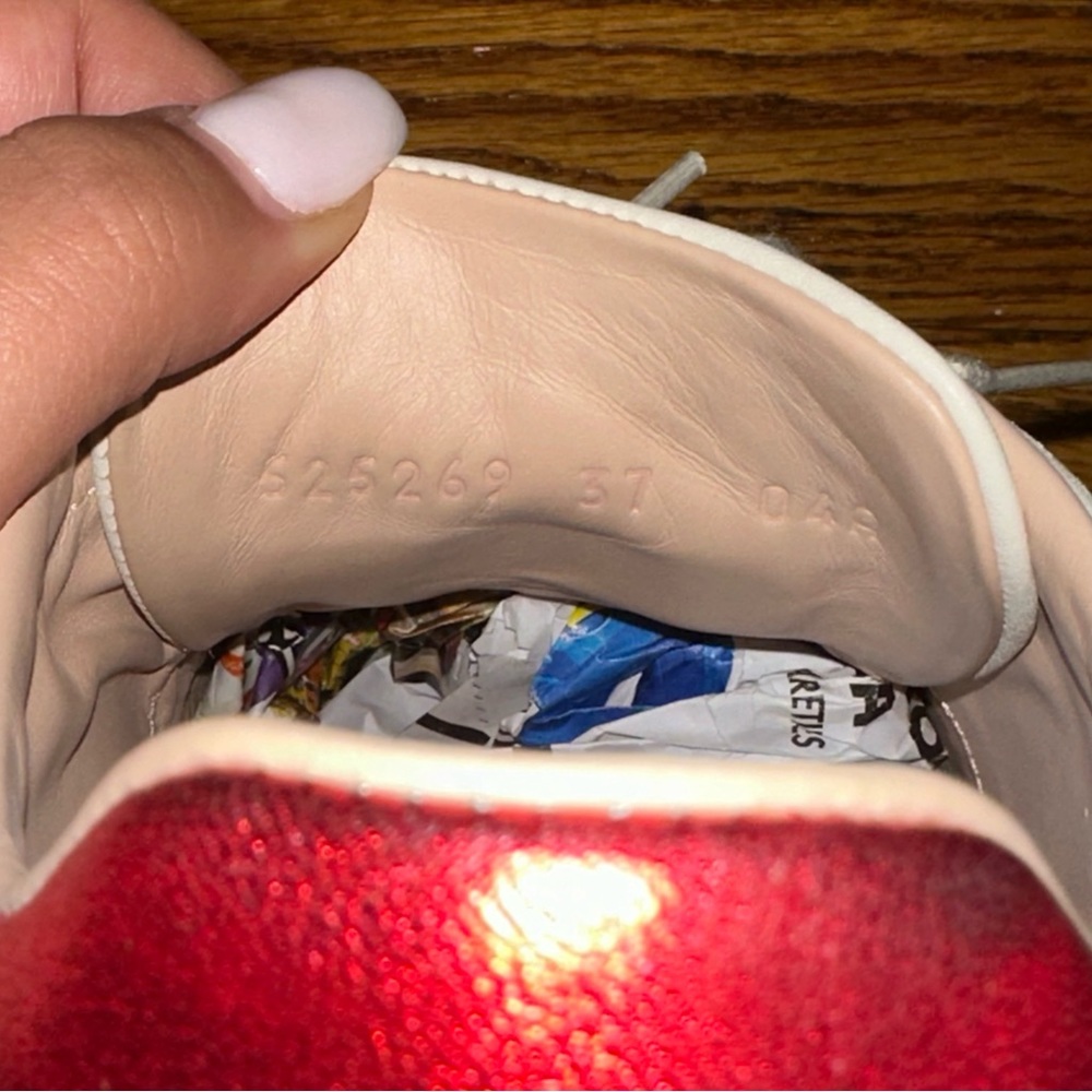 GUCCI Ace Stripe Ivory Sneakers White Red Black Leather Women’s size EU 37 - Picture 10 of 13